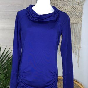 Zella |Cowl Neck Ruched Side Workout Top